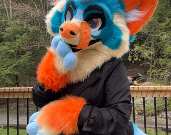 NO SCAMBI! Tanuki Fox Fursuit parziale (pronto per la spedizione)