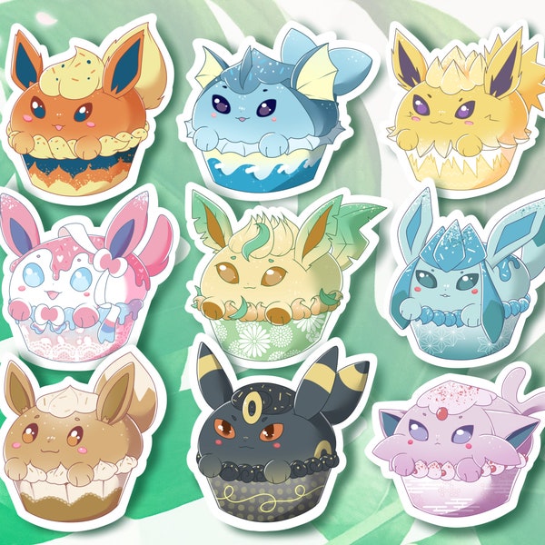 Eeveelution Cupcake Pokemon - Vinyl Sticker