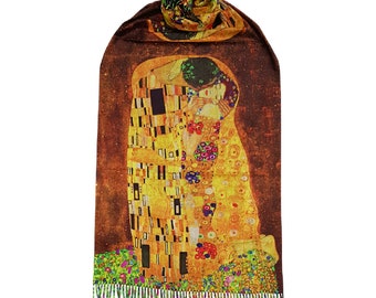 Klimt The Kiss & Dark Night Cashmere Shawl