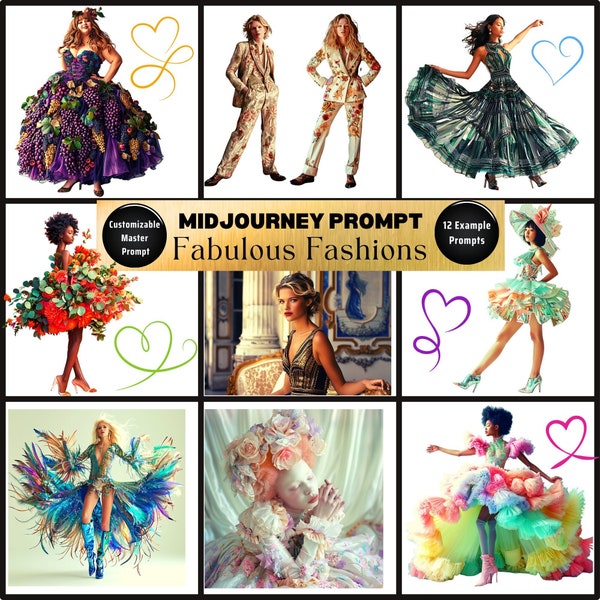 Midjourney Prompt Fashion Photography Customizable AI Art Prompt Stable Diffusion Fashion Prompts Digital Download