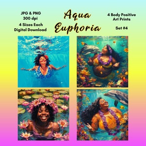 Body Positive Art Prints: Curvy Black Women Spa Theme (Digital Download)