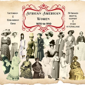 Victorian African American Women Clipart: Vintage Ephemera (Digital Download)