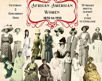 Victorian African American Women Clipart: Vintage Ephemera (Digital Download)