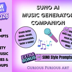 Suno AI Music Style Prompts Guide: Song Creation Expert Prompts Genres & Mashups (Digitaler Download)