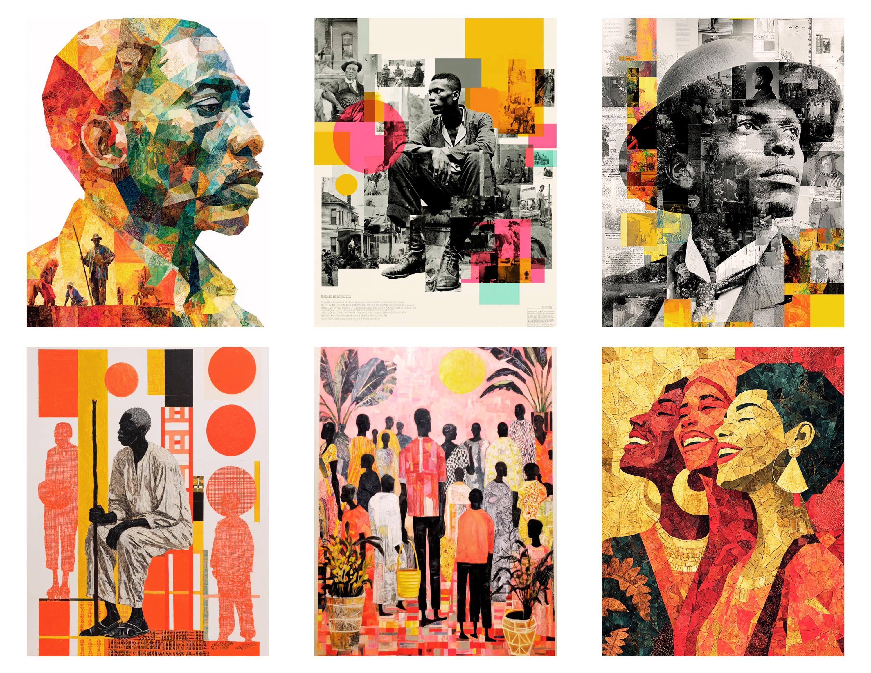 Black History Collage Art Papers, Vintage Mixed Media (digital Download ...