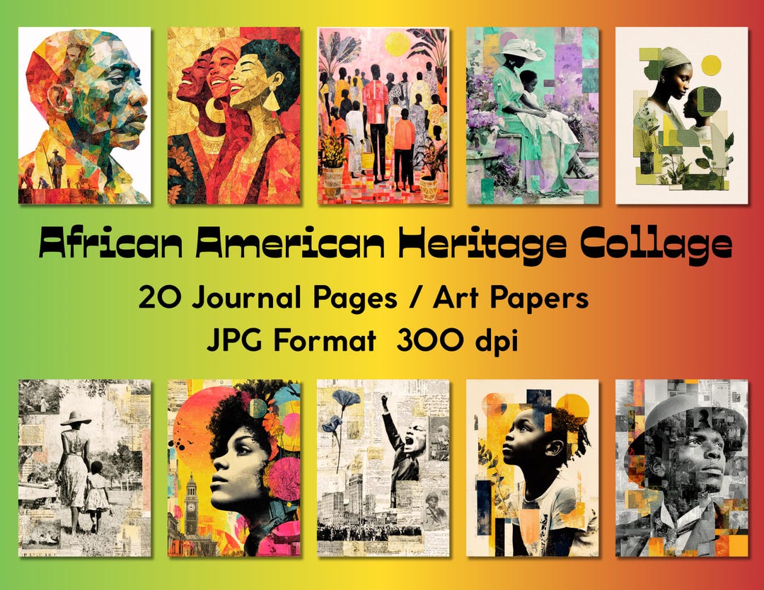 Black History Collage Art Papers, Vintage Mixed Media (digital Download ...