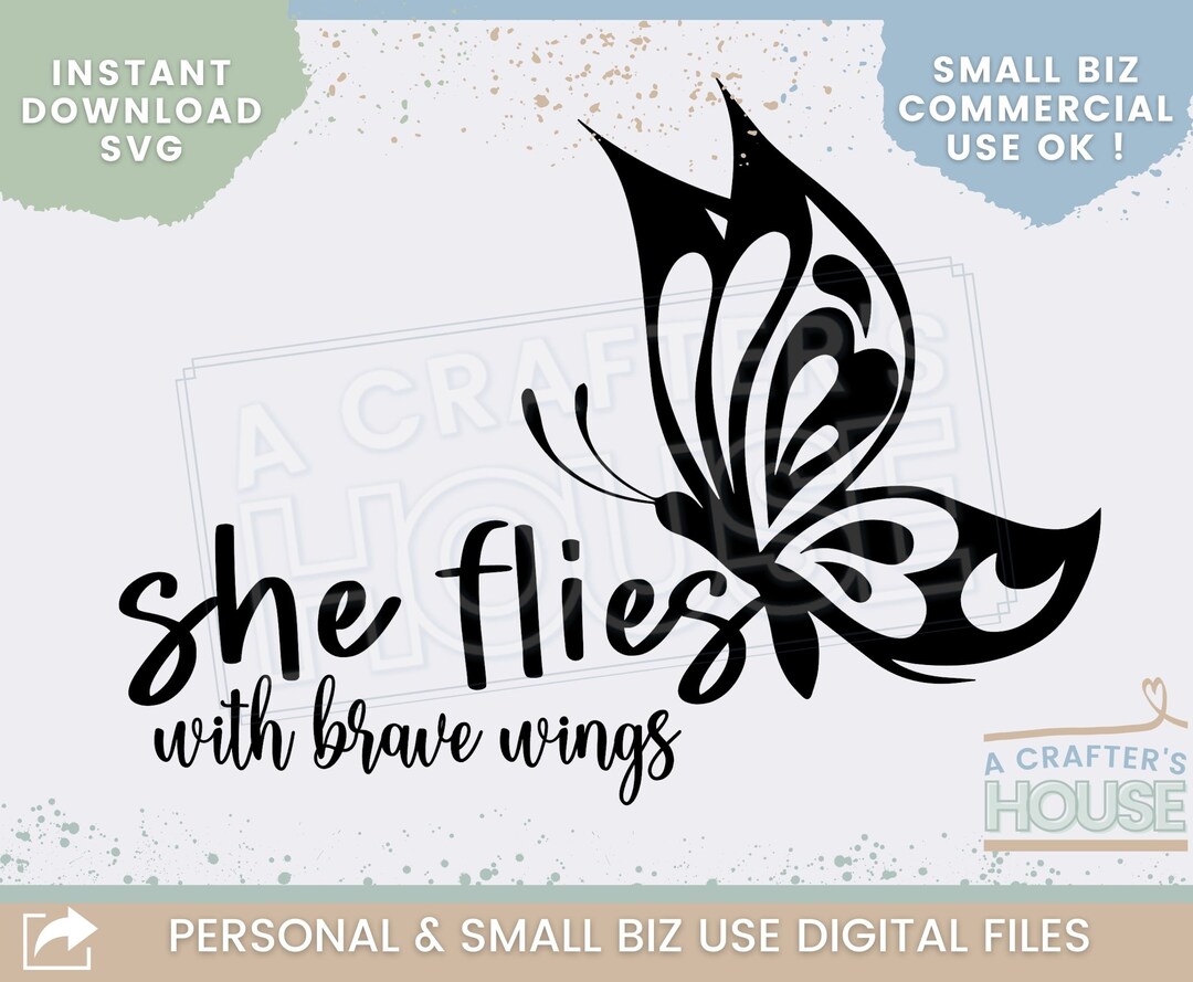 She Flies Butterfly Wings SVG Butterfly Vector Butterfly - Etsy