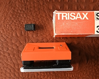 Hole Puncher Retro Office Perforator SAX TRISAX 333 from 70's- Austria