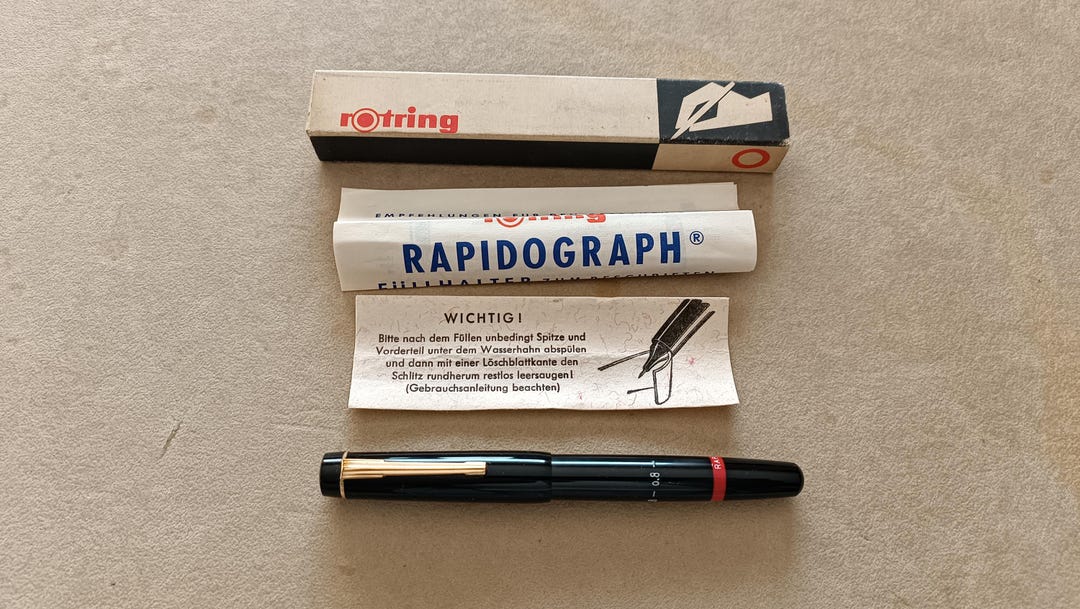 Rotring Radiograph Rotring Rapidograph 1950s 0.8mm Tintenkuli Piston Filler Technical ...