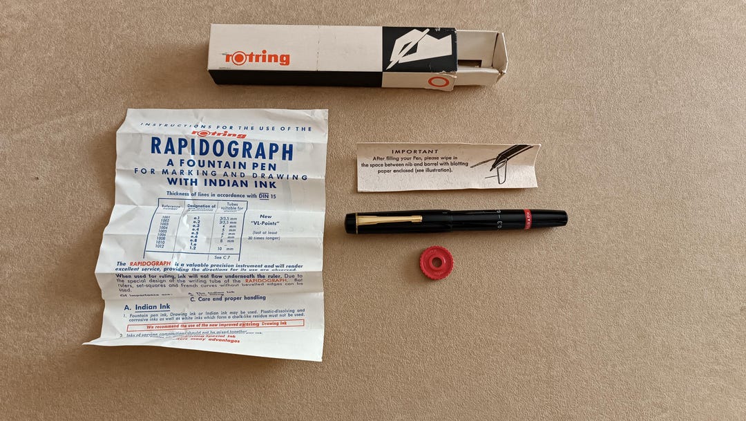 Rapidograph Examples Rotring Rapidograph Tintenkuli Piston Filler 1950s 0.3mm NOS - Etsy