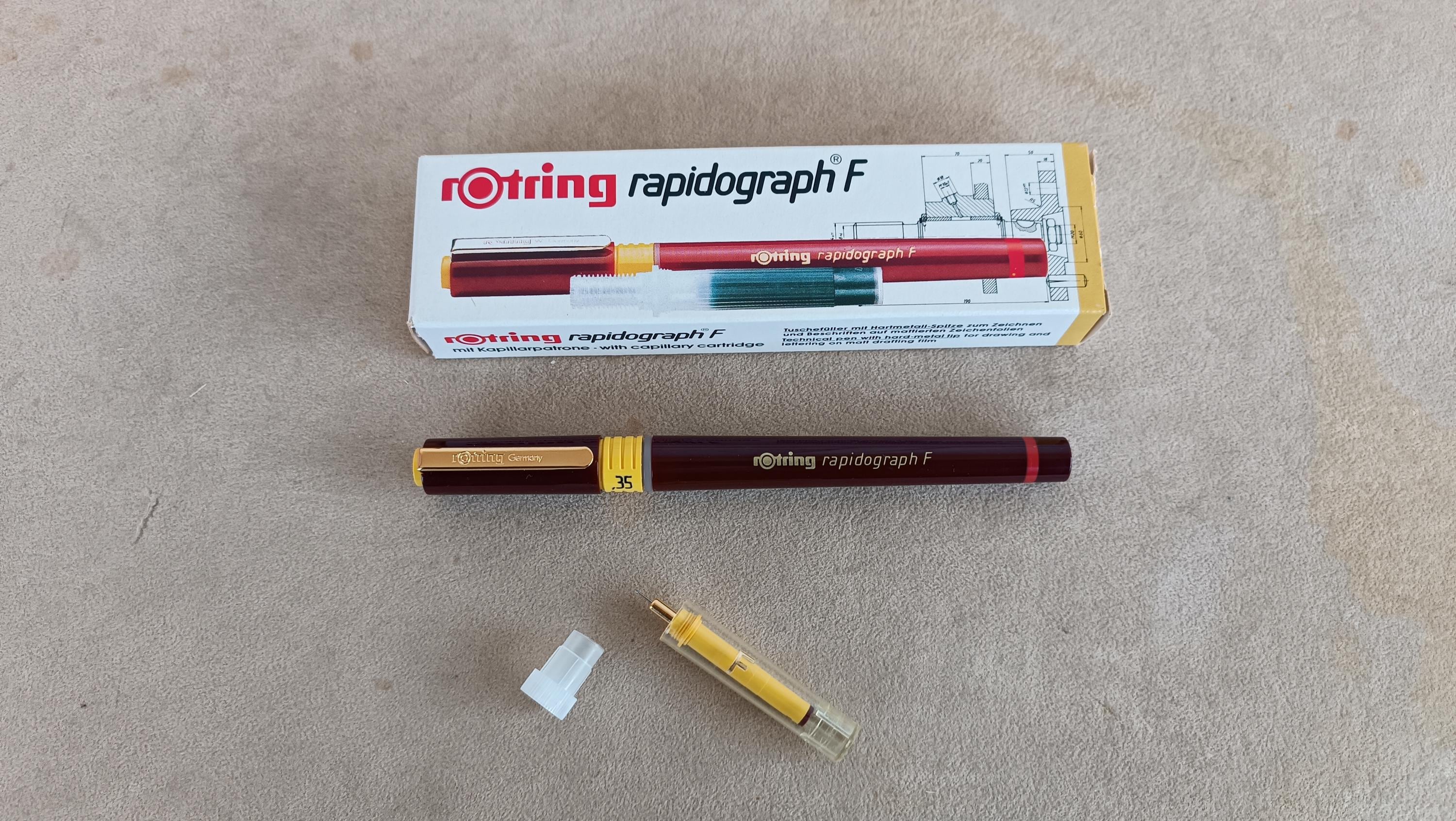 Rotring Rapidograph、Rotring Rapidograph F 製図ペン - 新品(NOS 