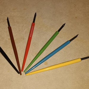 Unused Vintage A.W. Faber 40/200 Dip Pens – Assorted Colors – Collectible Writing Instruments