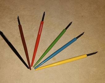 Plumas de inmersión A.W. Faber 40/200 vintage sin usar, colores surtidos, artículos de escritura coleccionables