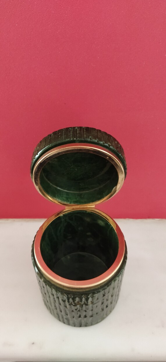 Vintage italian green alabaster box 1960 Gem