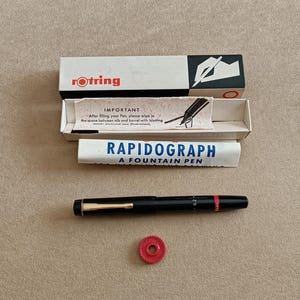 Rotring Rapidograph 1950s 0.2mm Tintenkuli Piston Filler Technical Drawing Pen