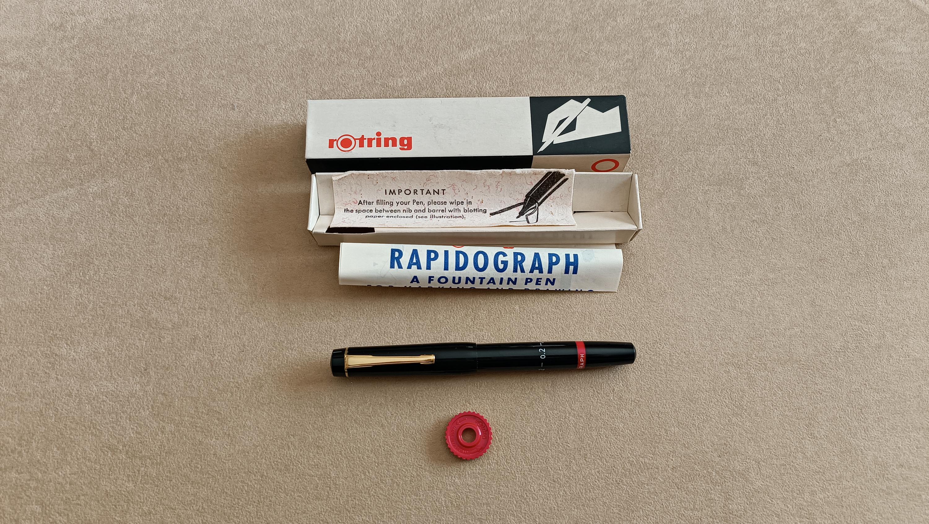 Rotring Rapidograph 1950s 0.2mm Tintenkuli Piston Filler Technical