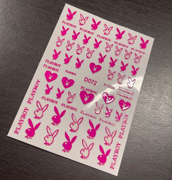 Trendy Playboy Nail art stickers in Pink color Acrylic nail art beginner and professional decorations use