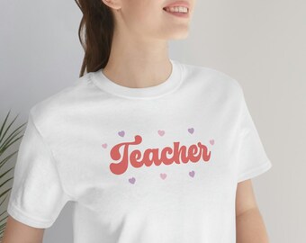 Teacher Valentine's Day Shirt, Gift Shirt for Elementary School Teacher, Cute Heart Graphic Tee