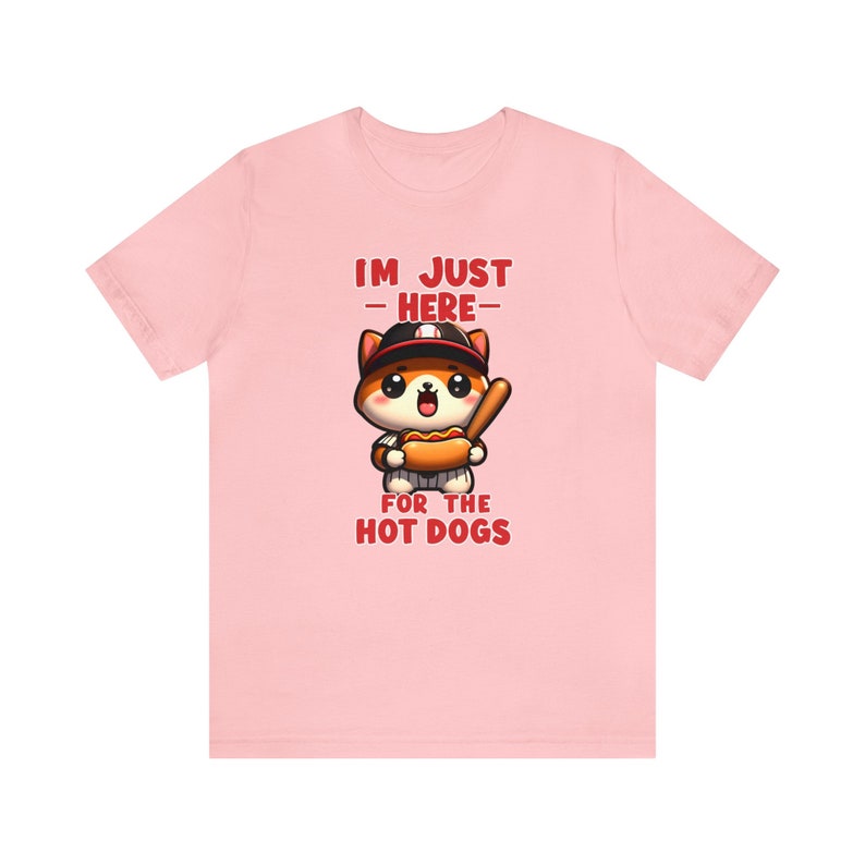 Just Here for the Hot Dogs Kawaii Corgi Baseball Mom Tee: Cute Baseball Shirt for Women, Perfect Baseball Outfit Gift image 6
