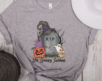 It's Spooky Season T-Shirt, Cute Spooky Babe Fall Shirt, Witchy Vibes Cute Ghost Graphic Tee, Autumn Tshirt