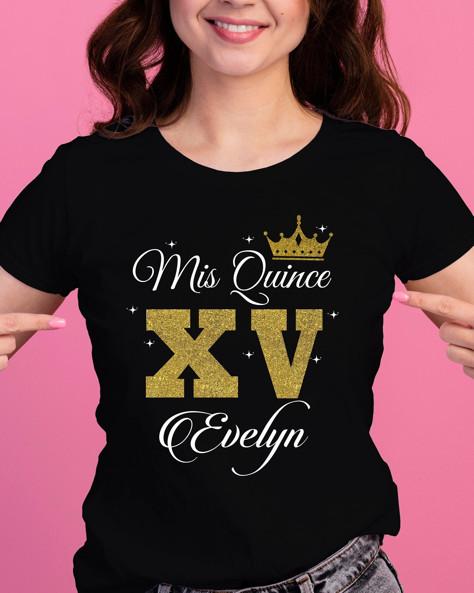 T-shirt Mis 15 Quince Quinceañera T-shirtrose - Etsy