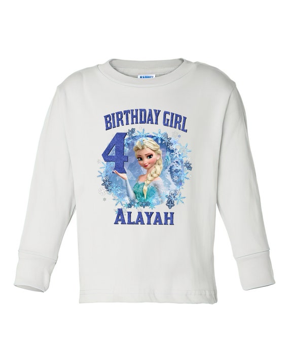 Frozen Birthday Shirt Long Sleeve Add Any Name and Age Etsy