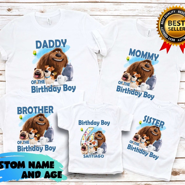 Pets Birthday shirts/The Secret life of pets Birthday theme/birthday boy/birthday girl shirts/ Unisex shirts