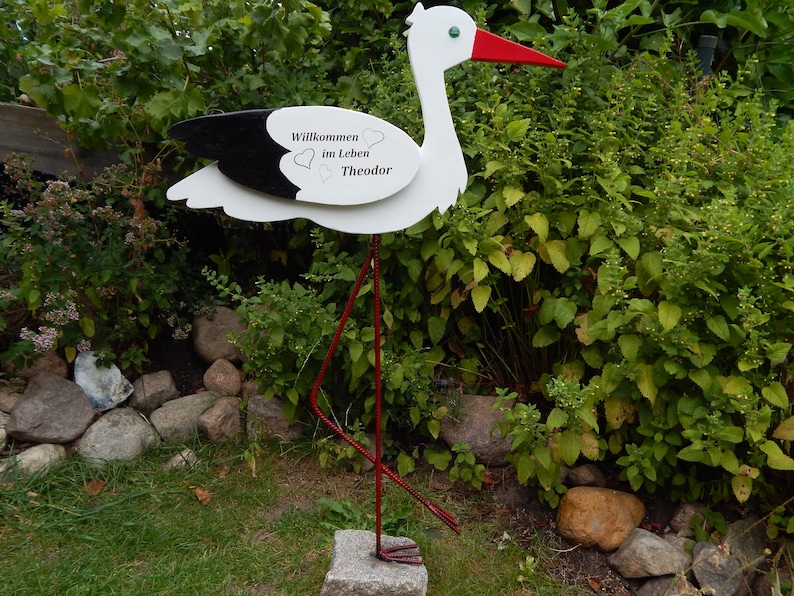 Storch zur Geburt aus Holz Unikat Handarbeit Etsy.de
