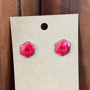 D20 20-sided die D&D Earrings