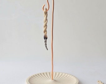 Incense Rope Holder With Copper Wire Hook Handmade