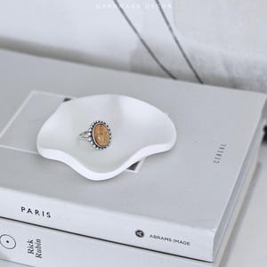 ALBA Organic Petite Dish | Handmade Ring Dish | Wavy Trinket Bowl | Modern Jewellery Holder | Neutral Decor Tray | Small Catchall Gift Idea
