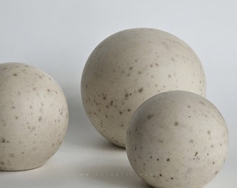 Stone Effect Decorative Balls Ornaments Handmade Set 3pcs