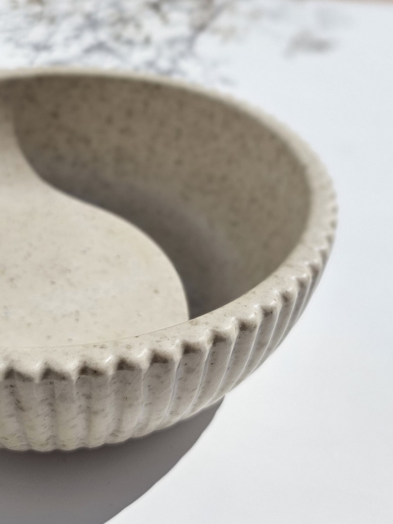 Decorative Ribbed Bowl Handmade image 4