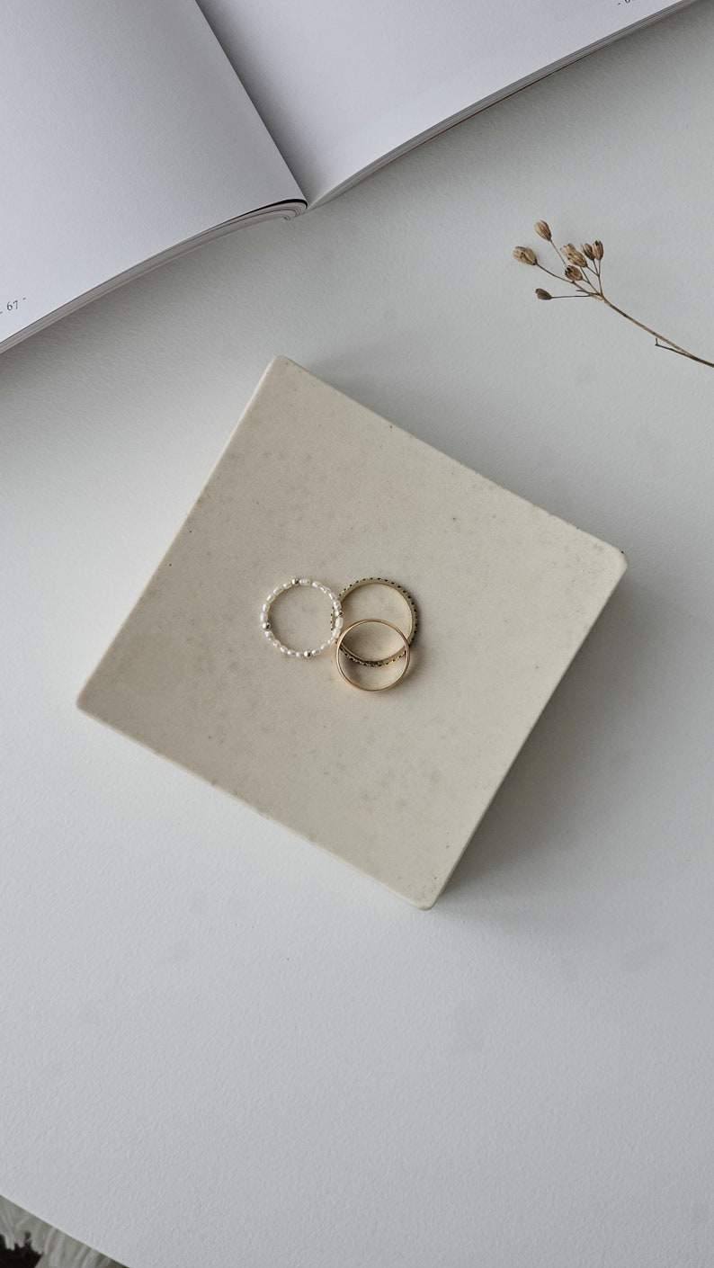 CARRÉ Square Jewelry Tray | Tabletop Ornament L Simple Ring Dish ...