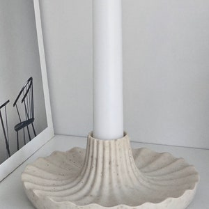 Round Candle Holder ∙ Palo Santo Holder ∙ Handmade ∙ Beige Taper / Dinner Candles Chandelier