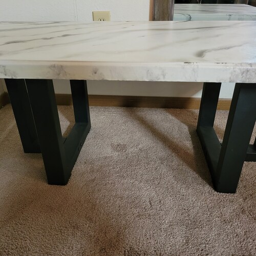 Faux Carrera Marble Resin Coffee Table tabletop Only - Etsy