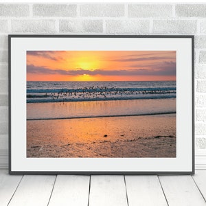 Santa Monica Beach, Los Angeles Wall Art Print, LA photo artwork, California Beach print, Ocean Photography, Santa Monica Beach Sunset Photo