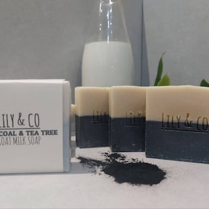 Charcoal & Tea Tree Handmade Goat Milk Soap Bar - suitable for Sensitive skin, excema, Psoriasis | Natural Soap | Essential Oils