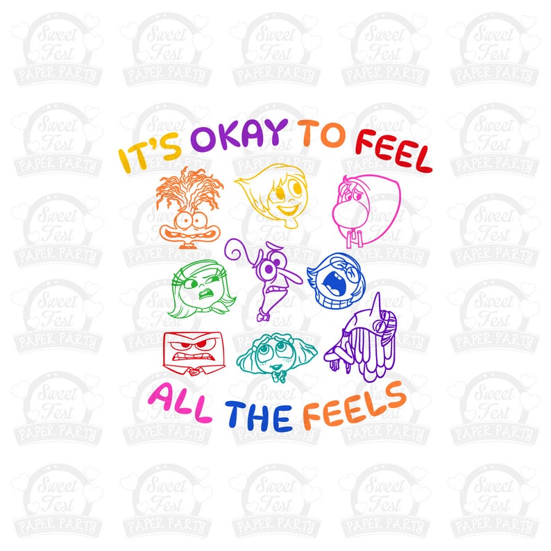 Inside Out 2 All the Feels joy, Sadness, Anger, Fear, Disgust, Anxiety ...
