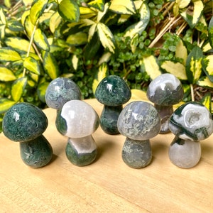 Moss Agate Mushroom Small