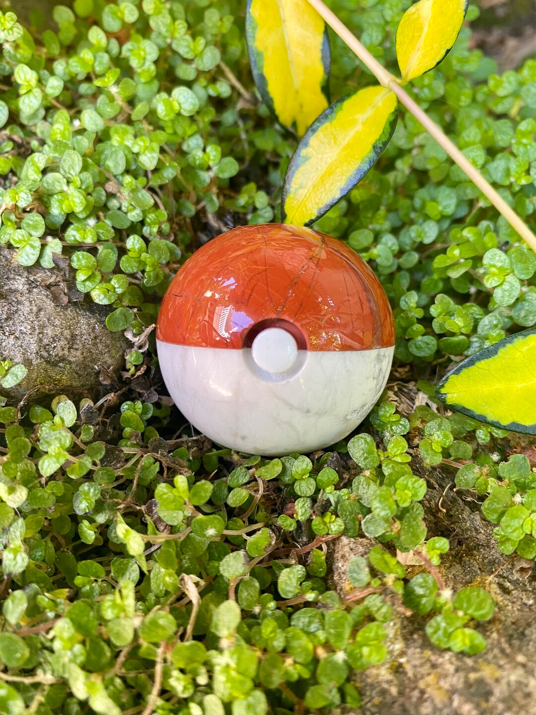 Crystal Pokeball/ Pokemon Ball Howlite/red Jasper Etsy