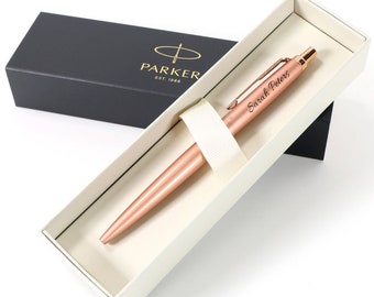 Personalisierter Parker Jotter Kugelschreiber mit Gravur - Roségold - Weihnachtsgeschenk Vatertag - Freund Freundin Hochzeit für Ihn ihren Trauzeugen