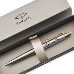 Gepersonaliseerde gegraveerde Parker Jotter balpen - ZILVER GOUD - Vaderdag kerstcadeau - vriend vriendin bruiloft voor hem voor haar bruiloft