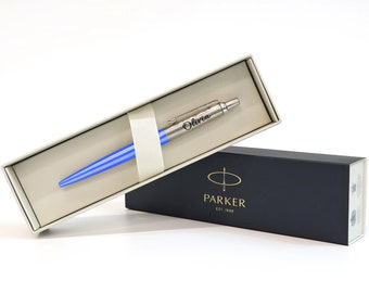 Personalised Engraved Parker Jotter 90s Ball Pen - Light Blue - Fathers Day Christmas Gift Boyfriend Wedding For Him Her Wedding Groomsman