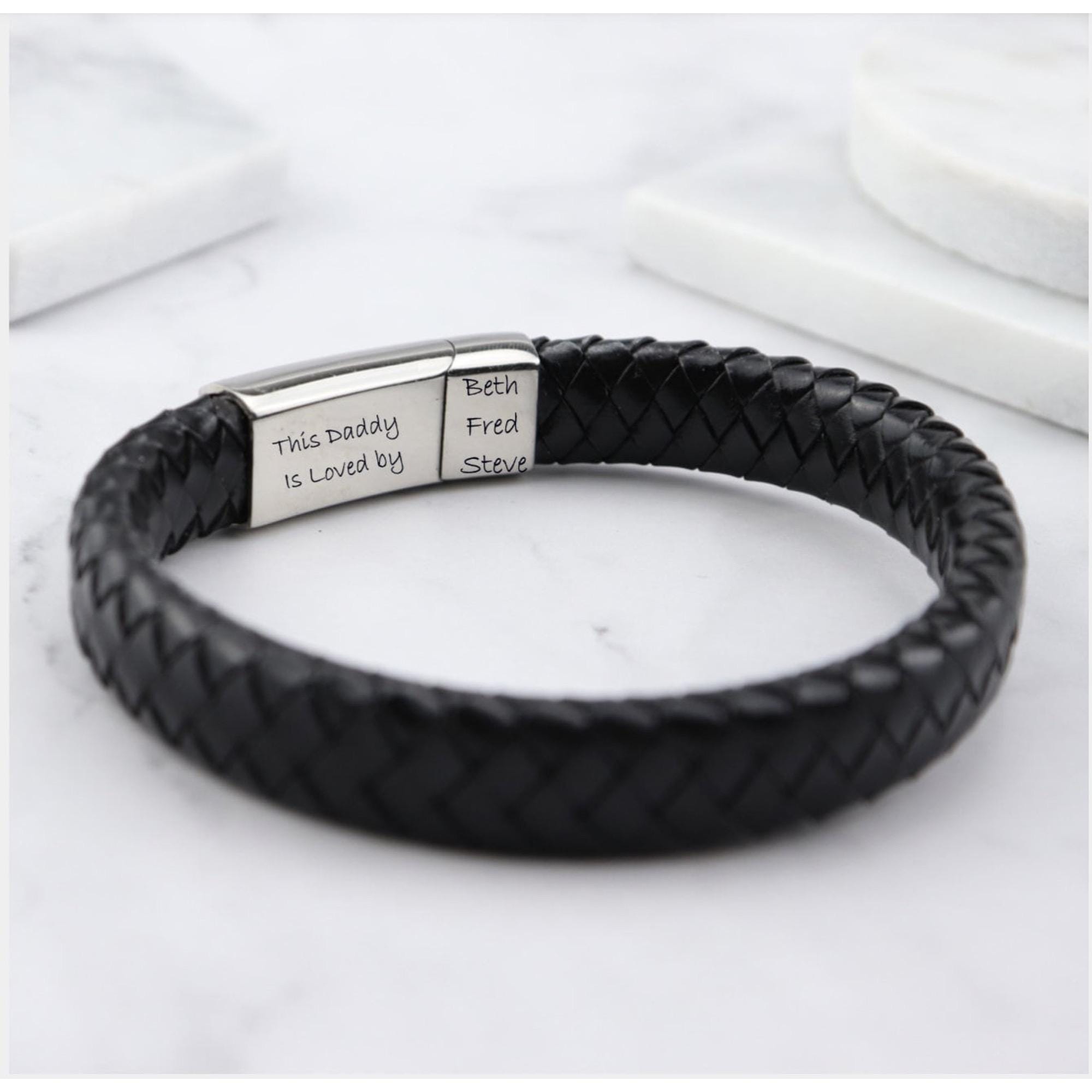 Bracciale In Titanio Willis Judd Con Incisione 'Love You Grandad' - Regalo Speciale Per Nonno - 3