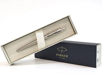 Personalised Engraved Parker Jotter Ball Pen - Silver - Fathers Day Gift - Boyfriend Girlfriend Wedding For Him For Her Wedding Groomsman