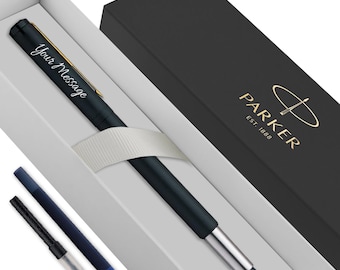 Personalised Engraved Parker Vector Fountain Pen - Matte Black Gold -Christmas Gift Fathers Day - Boyfriend Wedding For Him Her Groomsman