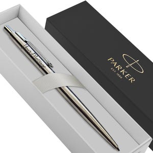 Gepersonaliseerde gegraveerde Parker klassieke balpen - zilver - kerstcadeau Vaderdag - vriend vriendin bruiloft voor hem haar stalknecht