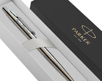 Personalised Engraved Parker Classic Ball Pen - Silver - Christmas Gift Fathers Day - Boyfriend Girlfriend Wedding For Him Her Groomsman