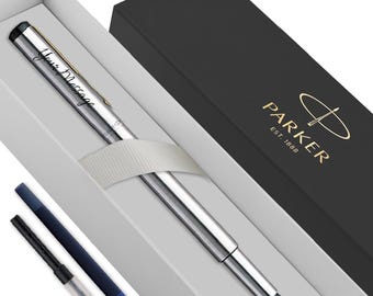 Personalised Engraved Parker Vector Fountain Pen - Silver Gold -Christmas Gift Fathers Day - Boyfriend Wedding For Him Her Groomsman